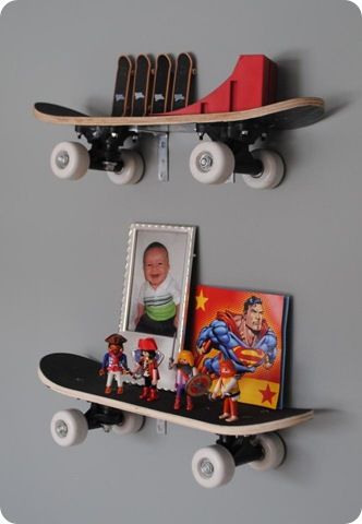 Skateboard Shelves. For Andre.