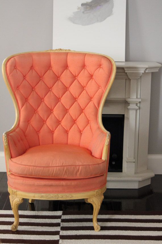 coral vintage chair from etsy