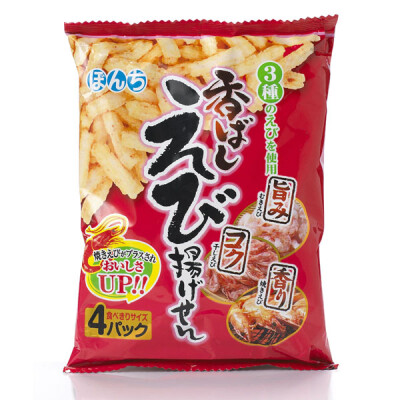 日本进口零食品 本吉鲜味膨化米饼条 鲜虾米饼 香脆美味