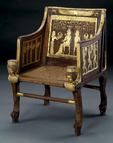 Throne of Princess Satamun Embellished with gold and silver foil, this wooden throne comes from the tomb of Yuya and Tuyu, great-grandparents of King Tutankhamun!