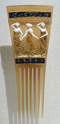 Three Breton Women. Ivory, horn, and enamel. c. 1902.