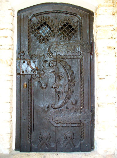 Vintage Carved Wooden Door