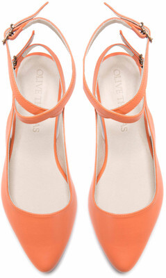 SALE 50% Discount Women's Peach Pointed Flat Closed Sandal // US sizes 4.5-12