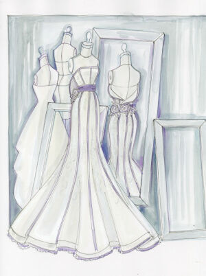 手绘婚纱