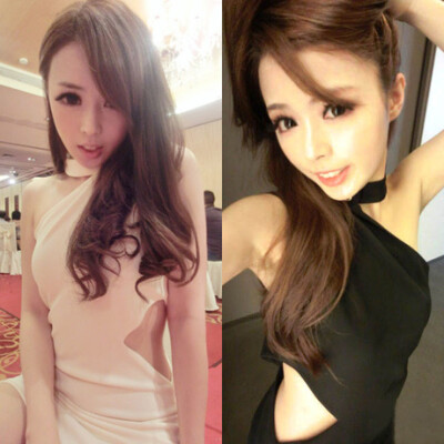 女装夜店春装潮新款 气质 性感夜店露肩斜肩露腰修身包臀连衣裙