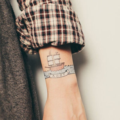 Tattly boat tattoo. Ahoy!