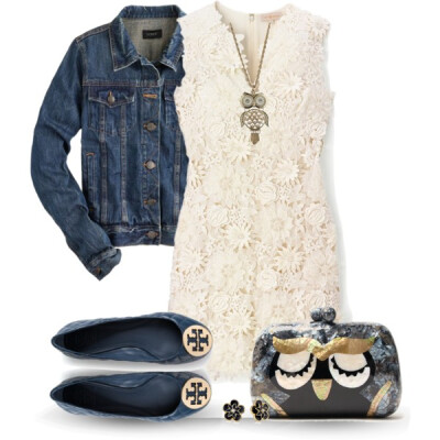 A fashion look from April 2014 featuring Tory Burch dresses, J.Crew jackets and Tory Burch flats. Browse and shop related looks.