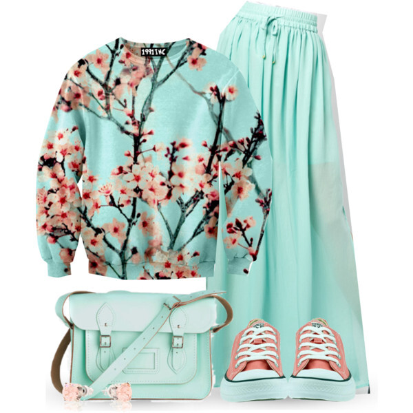 A fashion look from April 2014 featuring Mango skirts, Converse sneakers and The Cambridge Satchel Company handbags. Browse and shop related looks.