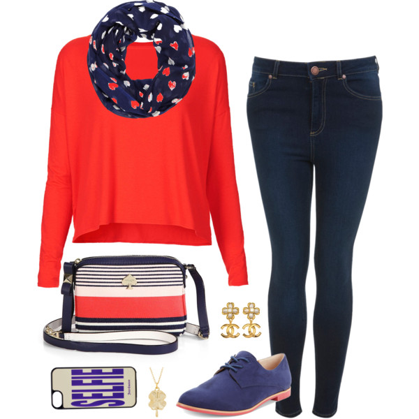 A fashion look from January 2014 featuring Topshop tops, Miss Selfridge jeans and American Rag Cie oxfords. Browse and shop related looks.