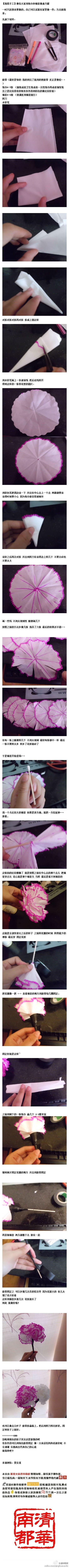 【简易手工】教给大家用纸巾和棉签做康乃馨…