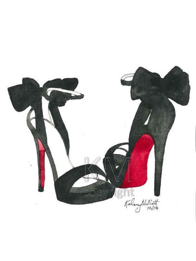 Louboutin High Heels Fashion Illustration by Kelsey M Designs