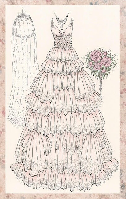 Wedding dress, embroidery