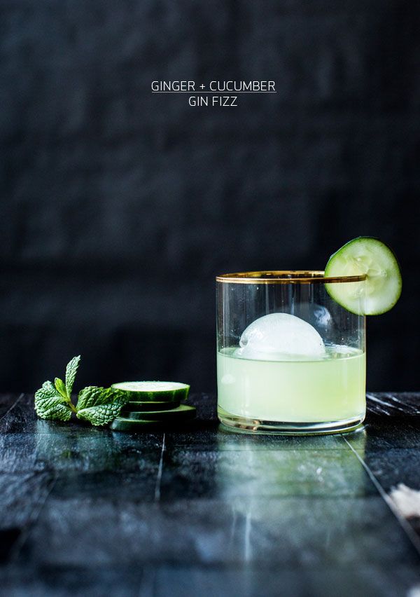 Ginger, cucumber gin fizz.