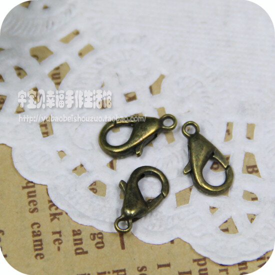 A0606 5#手工DIY配件 古铜色金属龙虾扣1.15cm 饰品链接扣 5颗入