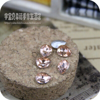 E0106 5#diy饰品配件手机贴钻施华洛水钻水红色水滴形24切面6*8mm