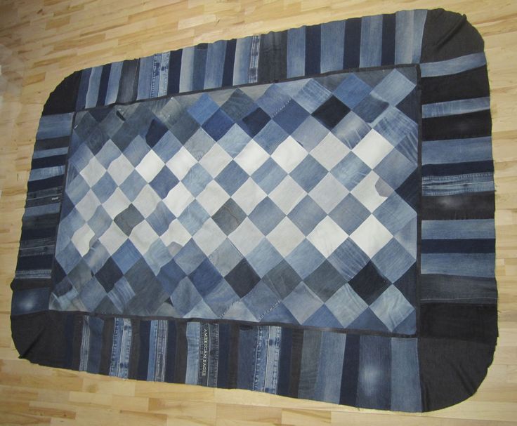 Old jeans made into a rug