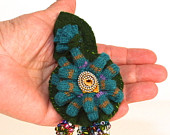 Wool Felt Jewelry, Felt Flower Brooch, Recycled Brooch, Handbag Brooch, Colorful Brooch