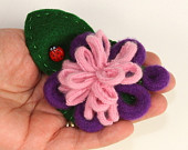 Recycled Brooch, Women's Floral Pin, Colorful Brooch