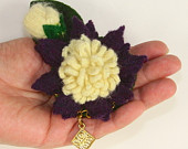 Felted Wool Flower, Felted Brooch, Lapel Pin