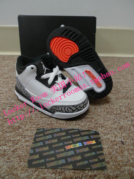 Nike Air Jordan 3 AJ3 INFRARED（TD）白水泥童鞋 832033-123