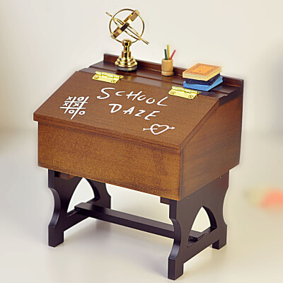 生日礼物木质复古课桌音乐盒八音盒创意男送女生女友同学金牛座