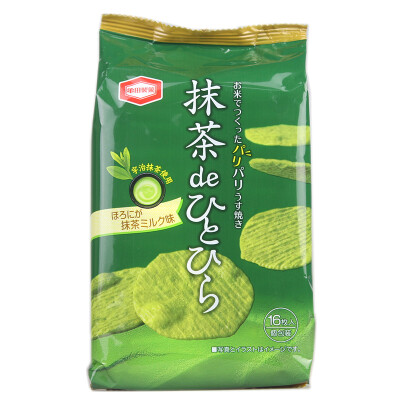 日本进口龟田制菓宇治抹茶米饼g枚入抹茶控