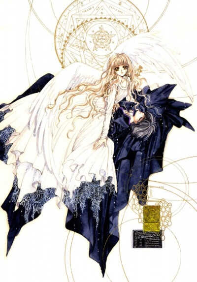 Kamui Shirou &amp;amp; Kotori Monou with white angel wings from &amp;quot;X&amp;quot; series by manga artist group CLAMP.