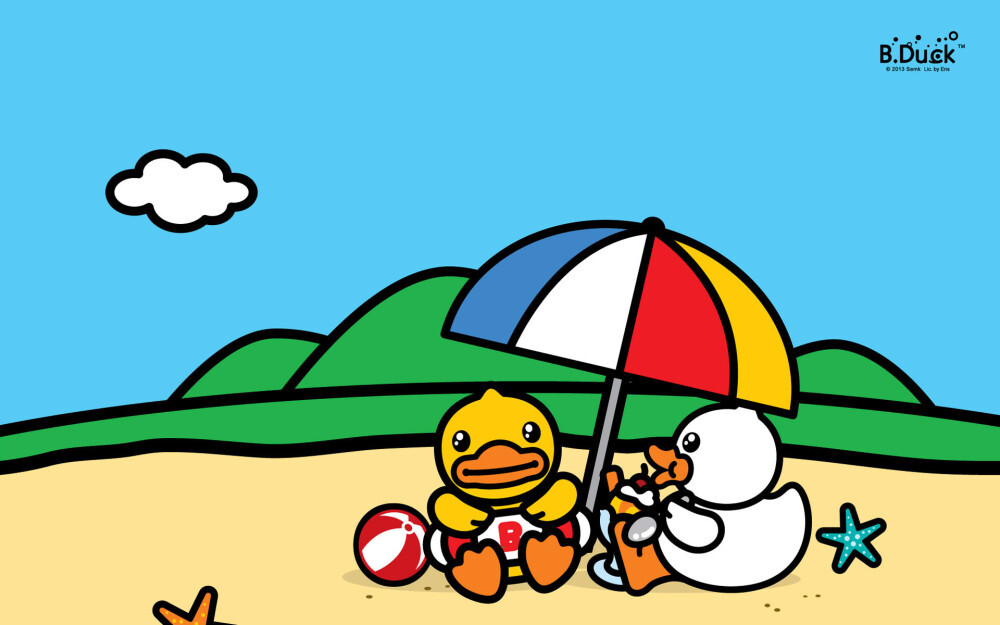 可爱卡通小黄鸭桌面壁纸1920x1200