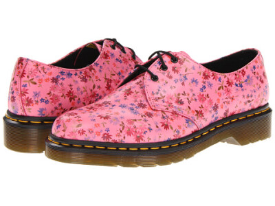 美国代购 Dr. Martens/马丁1461 3-Eye 靓丽碎花系带平底女牛津鞋