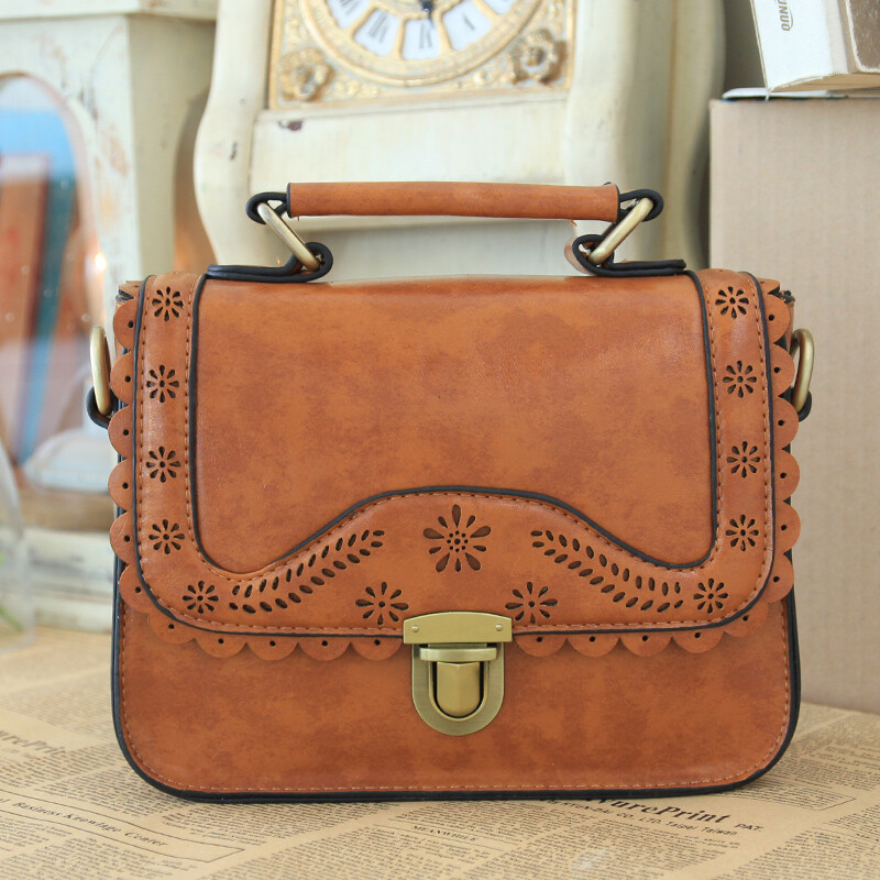 夏季日韩时尚英伦风小包复古森系手提包学院风单肩斜挎包