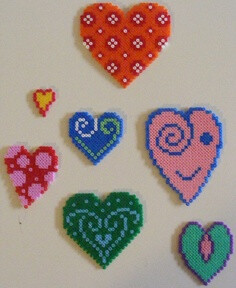 Hearts hama beads by ki-vi