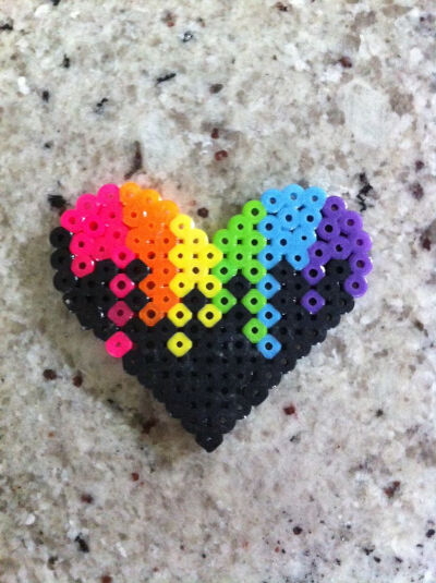 Perler beads colorful heart