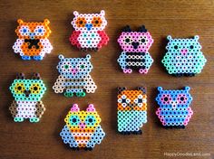 owls made with Perler beads