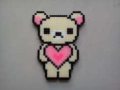 Love bear hama perler beads