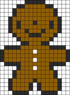 Christmas Tiny GingerBread Man perler bead pattern