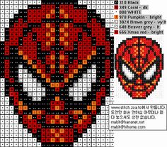 Spider Man mask hama perler pattern