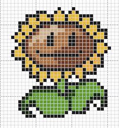 Plants versus Zombies - sunflower cross stitch pattern