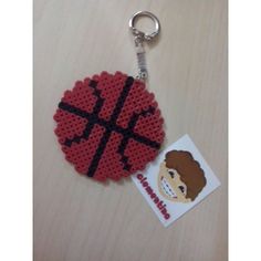 Basketball keychain perler beads by clementinainventa