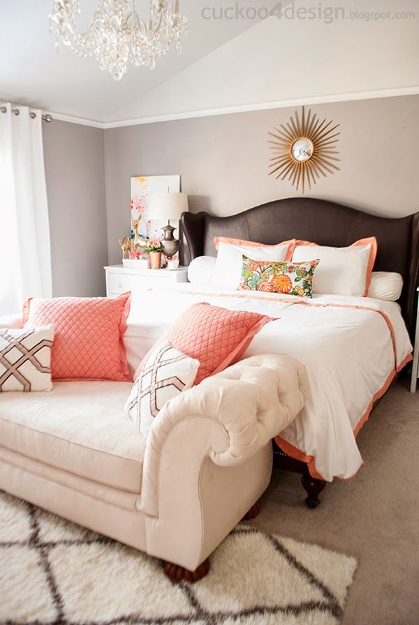 Love this gorgeous Copper &amp;amp; Coral bedroom!