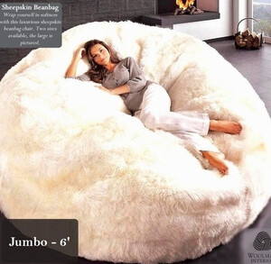 sheepskin beanbag，看着就很舒服