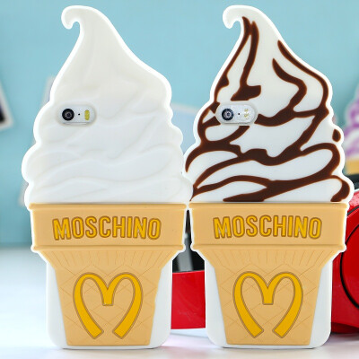 MOSCHINO麦当劳雪糕甜筒iphone5手机壳 冰淇淋5s苹果4s硅胶保护套