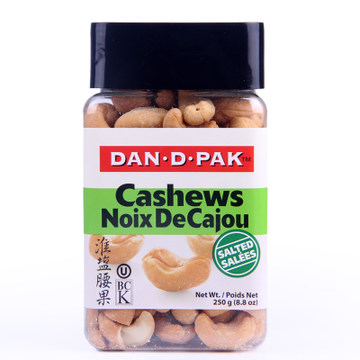 越南进口丹帝DAN﹒D﹒PAK盐味腰果g/罐坚果零食品罐