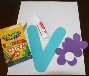 letter v vase craft materials