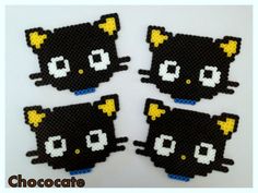 Set of 4 Chococate perler bead coasters by JaiyCee