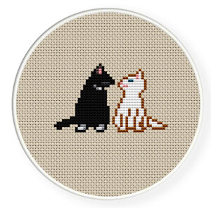 Instant Download,Free shipping,Cross stitch pattern, PDF,cats in love,zxxc0095