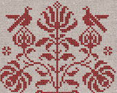 Five Flowering Lilies - Instant Download PDF cross-stitch pattern