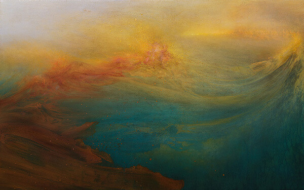 Samantha Keely Smith，美国女画家，现居纽约，作品风格抽象，色彩迷幻，尽管看起来像是描绘的海洋，但Samantha称她绘制的是“她的内心世界和情绪”。