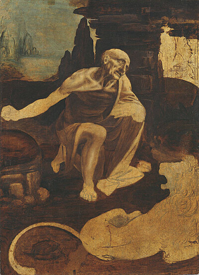聖傑羅姆 Saint Jerome作 者：達文西 Leonardo Da Vinci館 藏 處：義大利羅馬梵諦岡美術館 Pinacoteca Vaticana, Rome, Italy