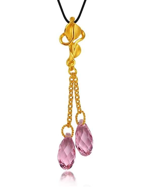 Pink Swarovski element necklace