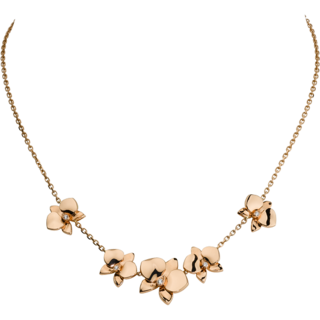 Caresse d'orchidées par Cartier necklace in pink gold and diamonds